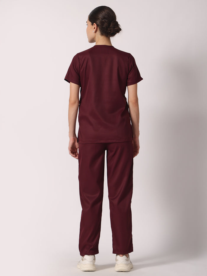 Women Evo Scrub (Dark Cherry) Set