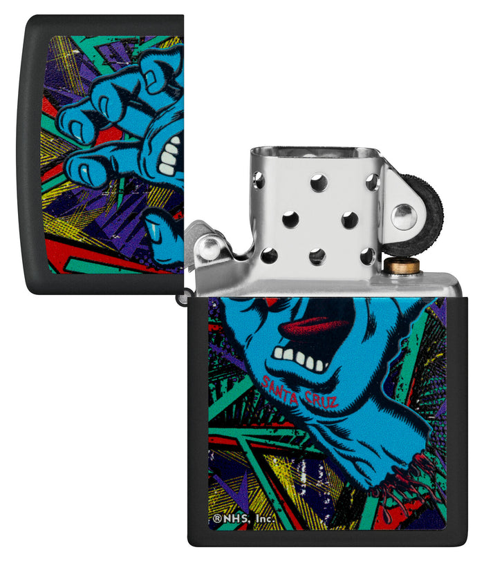 Zippo Santa Cruz Screaming Hand Black Light Black Matte 48415