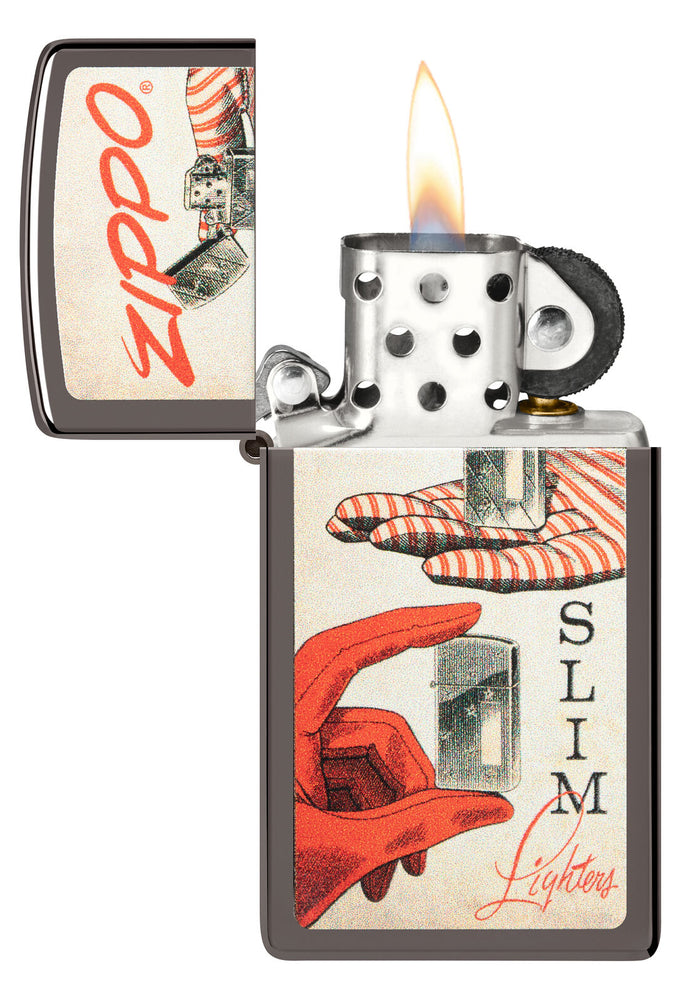 Zippo Vintage Design Slim Black Ice 48396