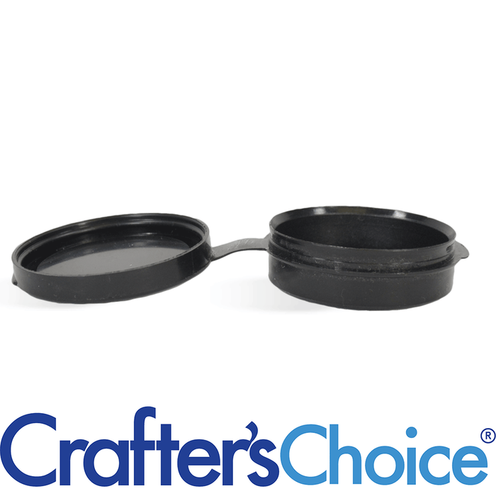 0.25 oz Black LDPE Polycon Container with Hinged Lid