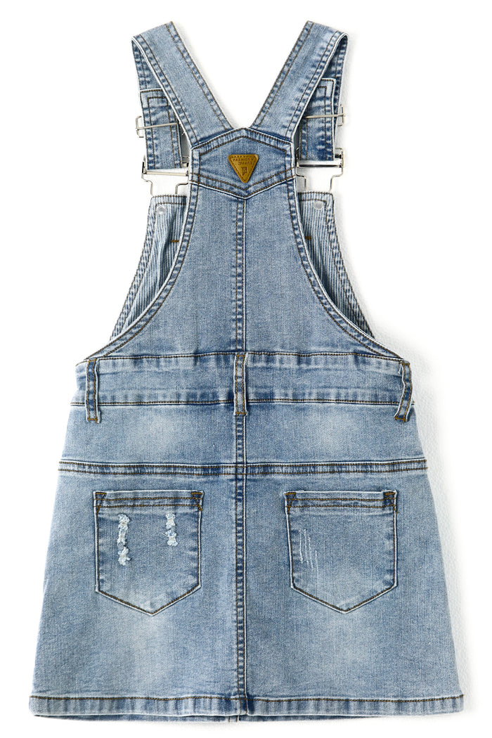 12M-10T Baby Little Girls Denim Skirt, Ripped Soft Strechy Girls Summer Jeans Overalls Dress