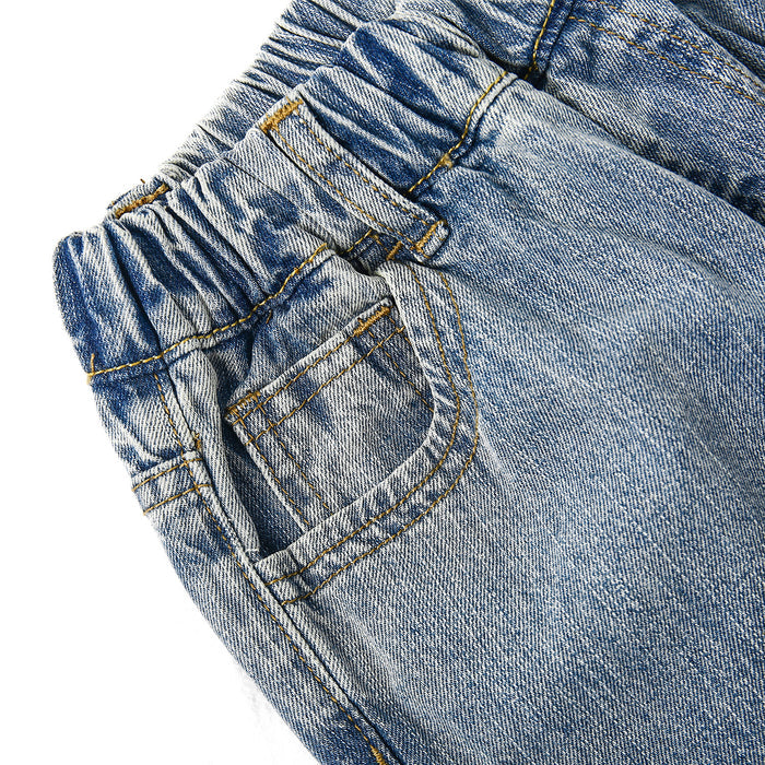 12M-13T Girls Slim Fit Pull On Jeans,Ribbed Waistband Stretch Denim Pants