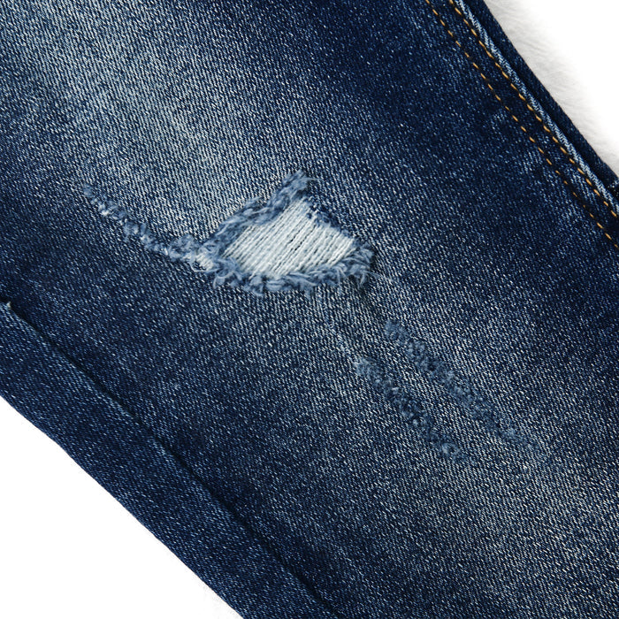 12M-5T Little Girls Ruffled Elastic Waist Diagonal Pocket Denim Jeans
