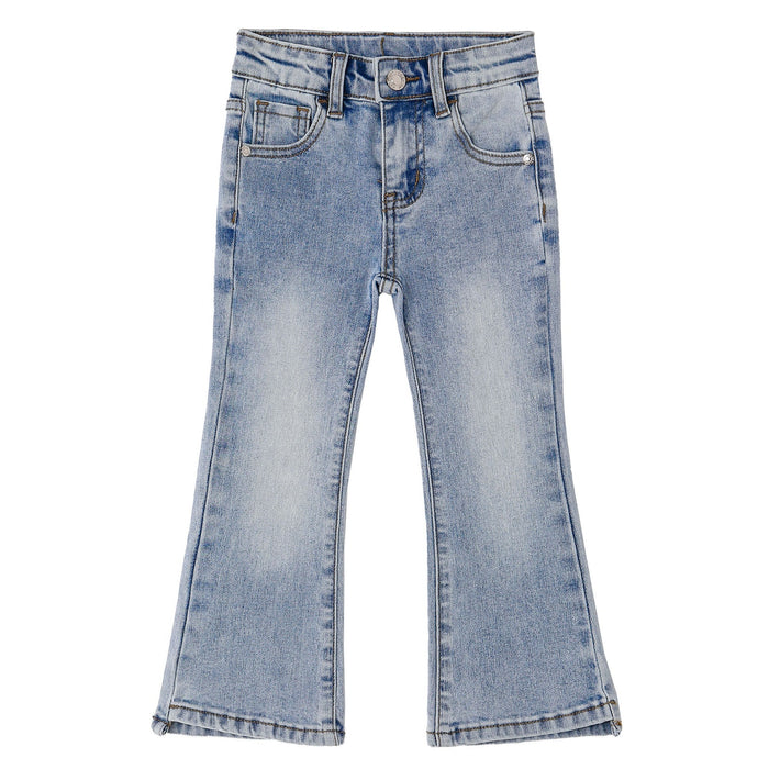 18M-6T Baby Little Girls Flared Slim Fit Jeans, Bell-Bottom Stretchy Denim Pants