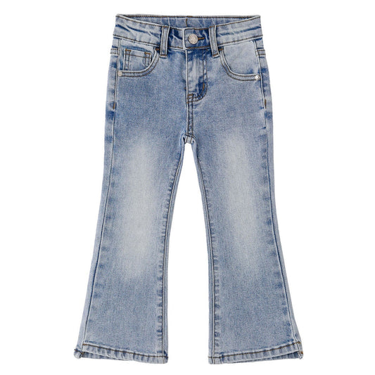 18M-6T Baby Little Girls Flared Slim Fit Jeans, Bell-Bottom Stretchy Denim Pants