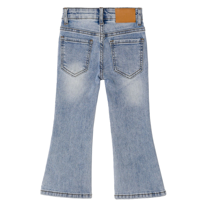 18M-6T Baby Little Girls Flared Slim Fit Jeans, Bell-Bottom Stretchy Denim Pants