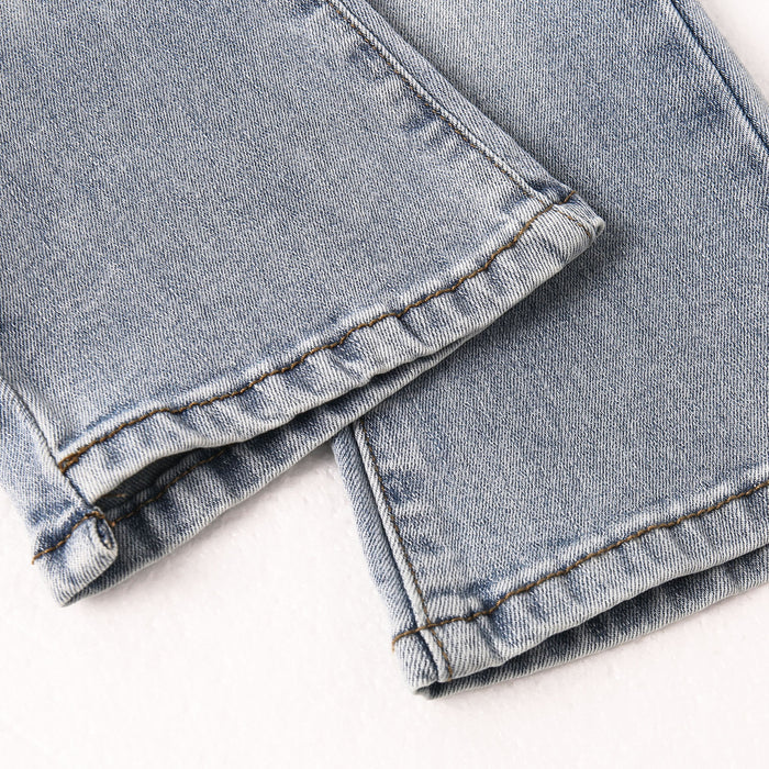 18M-6T Baby Little Girls Flared Slim Fit Jeans, Bell-Bottom Stretchy Denim Pants