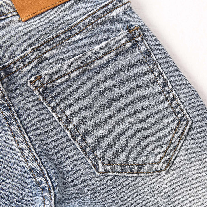 18M-6T Baby Little Girls Flared Slim Fit Jeans, Bell-Bottom Stretchy Denim Pants