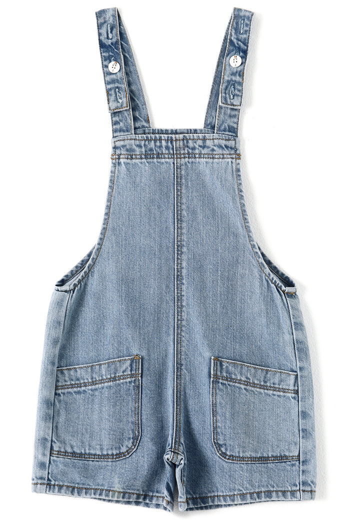 4-10T Girls Boys Jeans Shorts,Adjustable Straps Summer Denim Shortalls