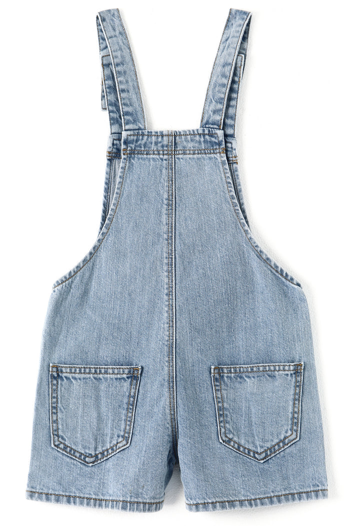 4-10T Girls Boys Jeans Shorts,Adjustable Straps Summer Denim Shortalls