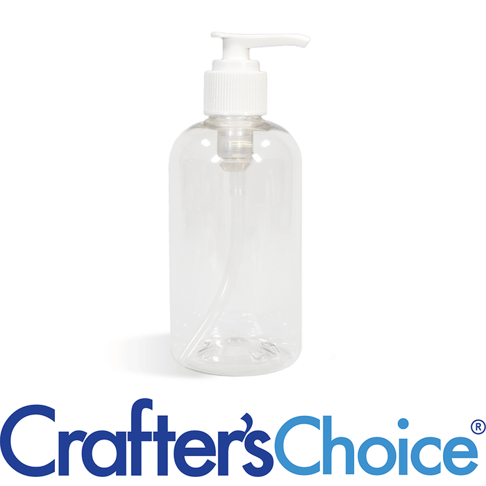 4 oz Clear Boston Round Bottle with White Lotion Pump