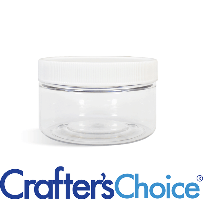 4 oz Clear Heavy Wall Bottle with White Ribbed Top