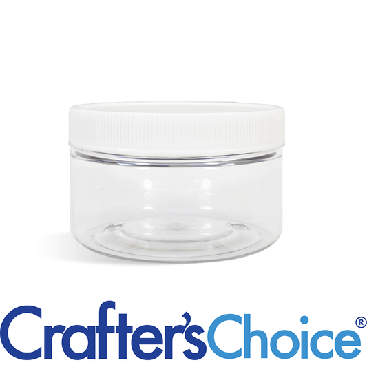 4 oz Clear Heavy Wall Bottle with White Ribbed Top