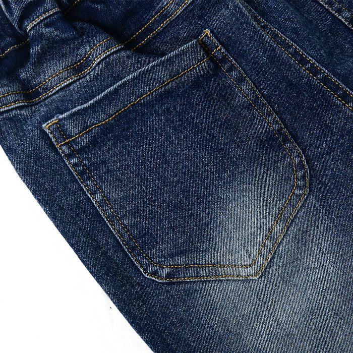 5-12T Girls Jeans, Ribbed Elastic Waist Embroidered Denim Pants