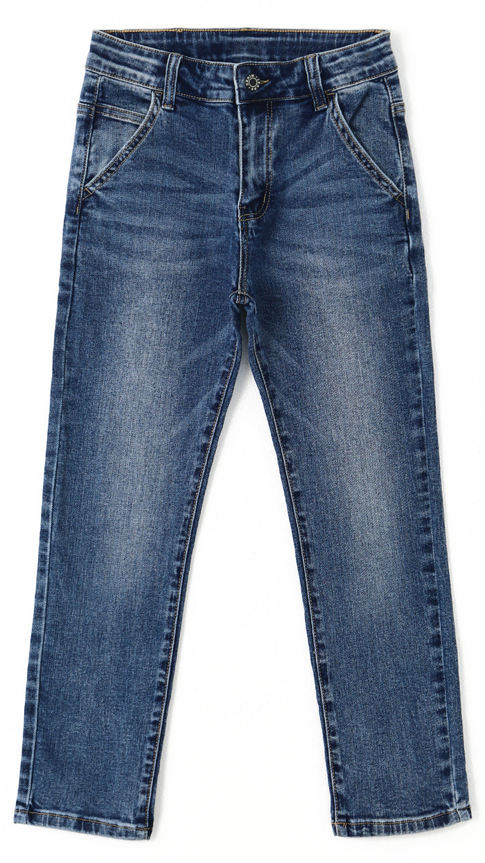 6-13T Girls Jeans, Kids Elastic Band Inside Ripped Denim Pants