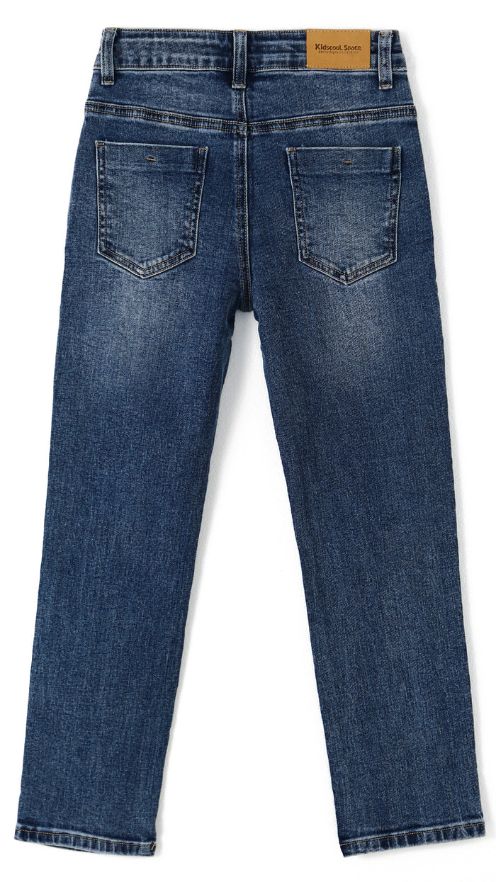 6-13T Girls Jeans, Kids Elastic Band Inside Ripped Denim Pants