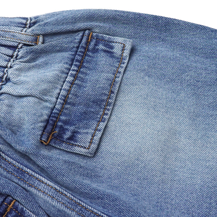6-Pocket Girls Wide-Leg Denim Pants, 5-14T Ribbed Waist with Opening On Leg Cargo Jeans