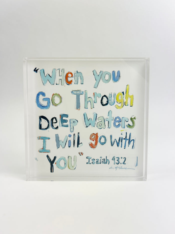Acrylic Block Isaiah Blue Home Decor in  at Wrapsody