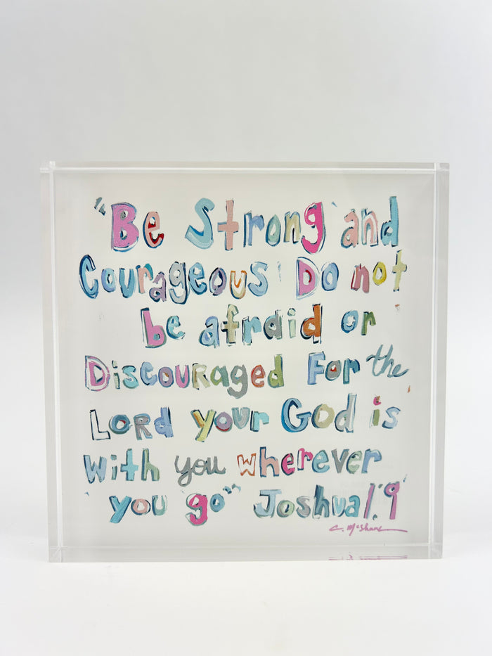 Acrylic Block Joshua Pink Home Decor in  at Wrapsody