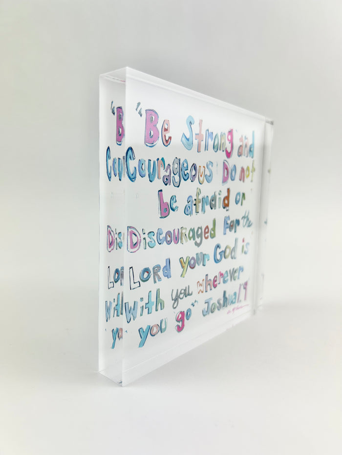 Acrylic Block Joshua Pink Home Decor in  at Wrapsody