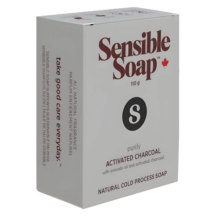 Box of Sensible Co. Activated Charcoal Bar Soap 110g