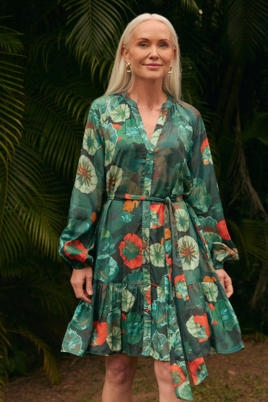 Adrift Fantasia Short Dress in Lotus