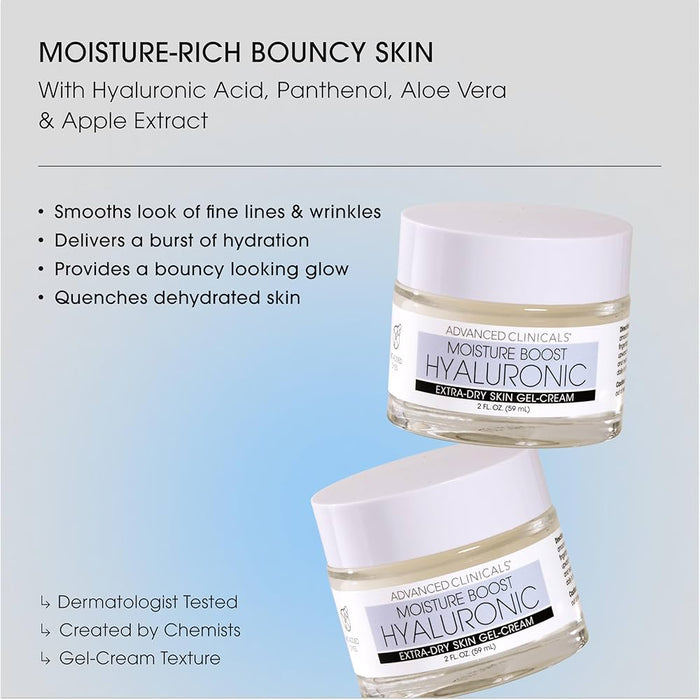 ADVANCED CLINICALS 1000× Boost Hyaluronic Extra Dry Skin Gel Cream جل كريم الهايلرونك من ادفانسد كلينيكالز
