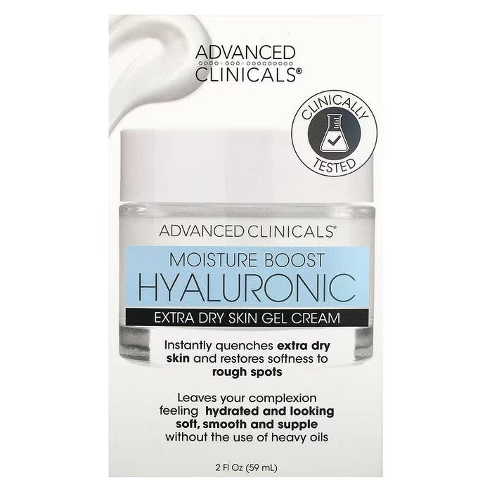 ADVANCED CLINICALS 1000× Boost Hyaluronic Extra Dry Skin Gel Cream جل كريم الهايلرونك من ادفانسد كلينيكالز