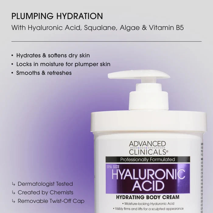 ADVANCED CLINICALS Hyaluronic Acid Intensive Skin Hydrator For Salon Professionals كريم الهايلرونك من ادفانسد كلينيكالز