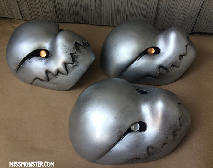 AGED SILVER CHOMPY MASK- READY TO WEAR, READY TO SHIP