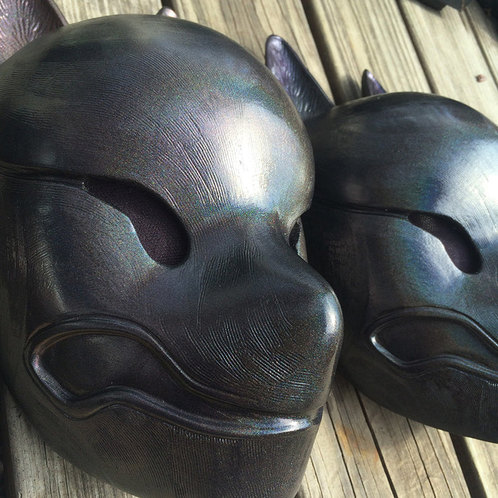 AMAZING SPARKLING RAINBOW KITSUNE MASK