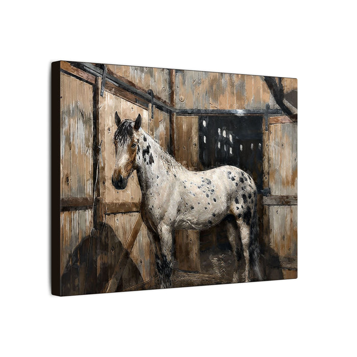 Appaloosa Horse Canvas Art - Rustic Stable Wall Décor (Matte Stretched Canvas Print)
