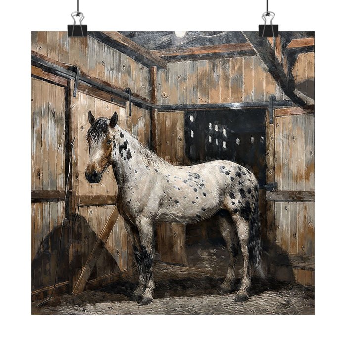 Appaloosa Horse Poster — Rustic Stable Matte Vertical Art Print