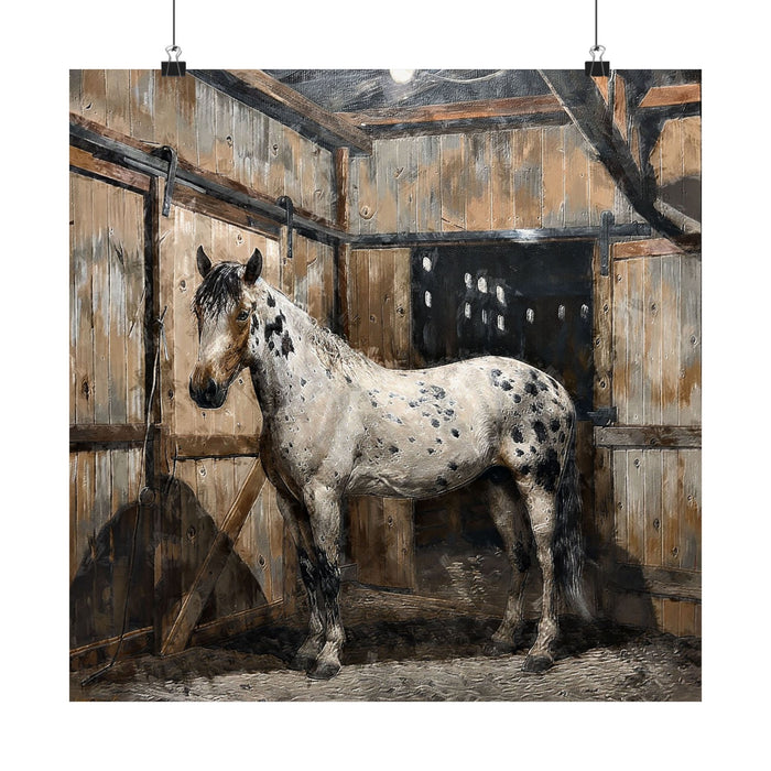 Appaloosa Horse Poster — Rustic Stable Matte Vertical Art Print