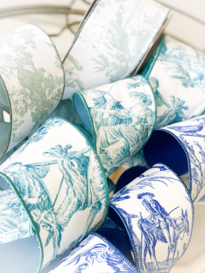 Aqua Toile Ribbon