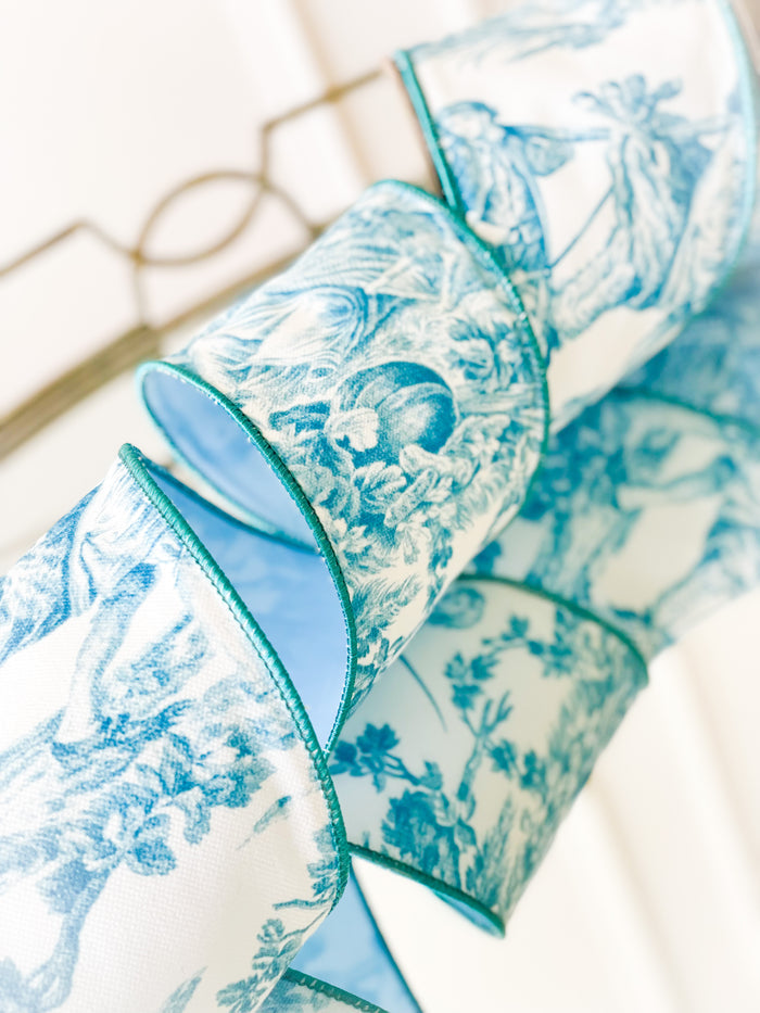 Aqua Toile Ribbon