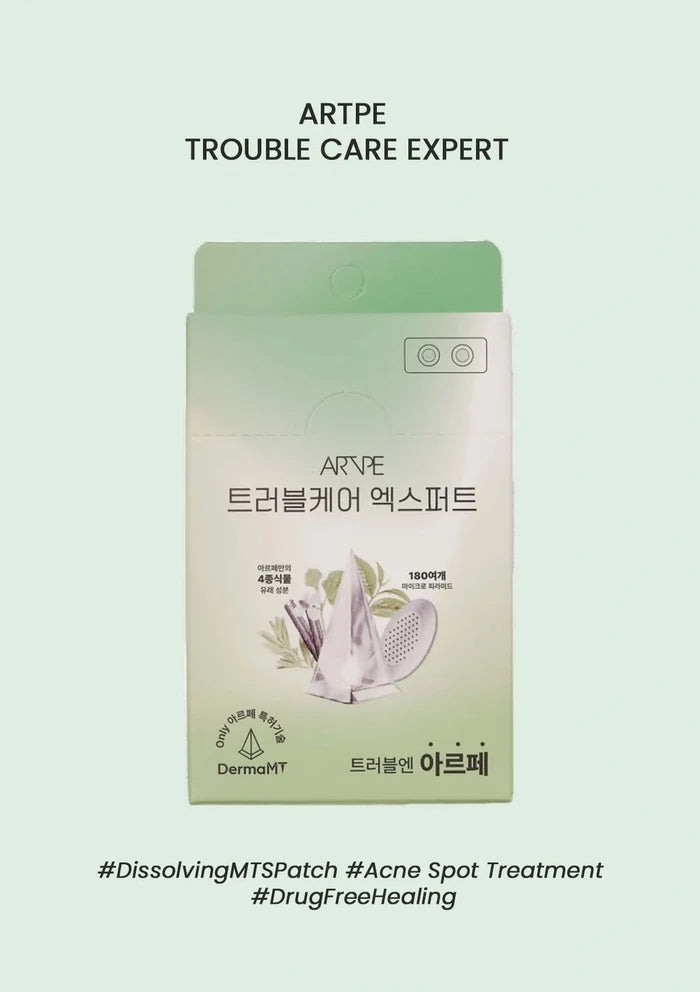 Product packaging with branding and text on a light green background