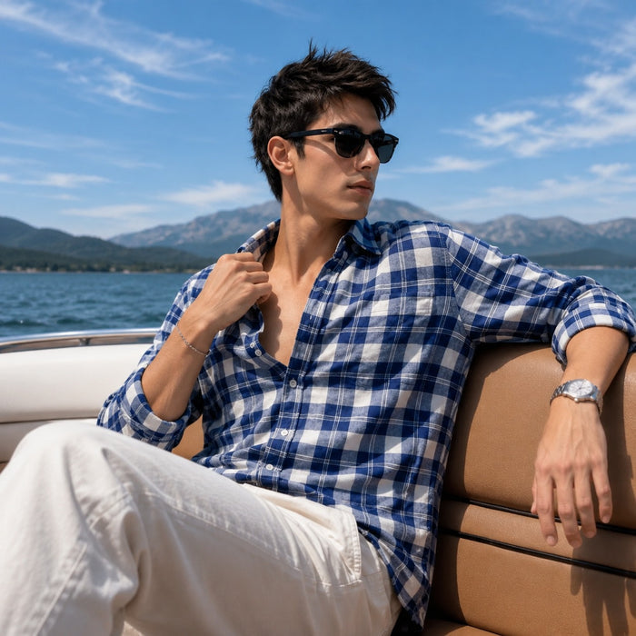 ARZO Blue Plaid Signature Shirt