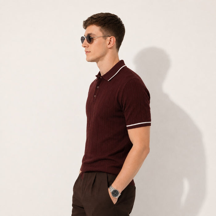 ARZO Bordeaux Signature Polo | Premium Quality