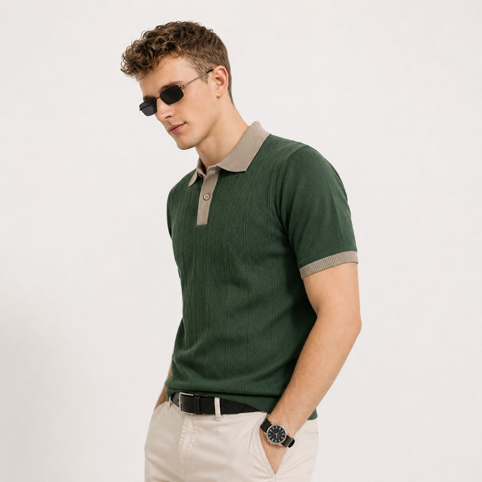 ARZO Classic Edge Polo – Olive Green | Premium Quality