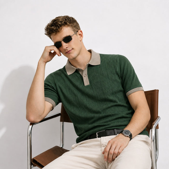 ARZO Classic Edge Polo – Olive Green