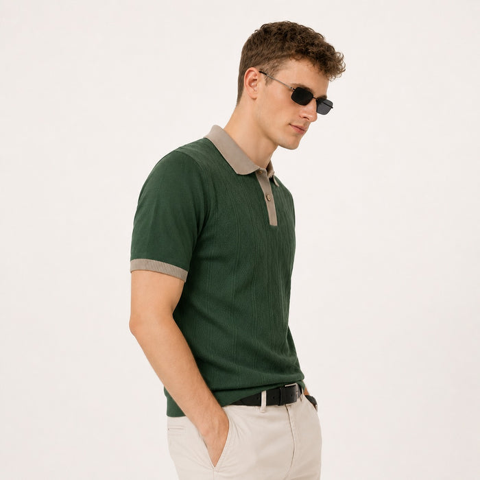 ARZO Classic Edge Polo – Olive Green