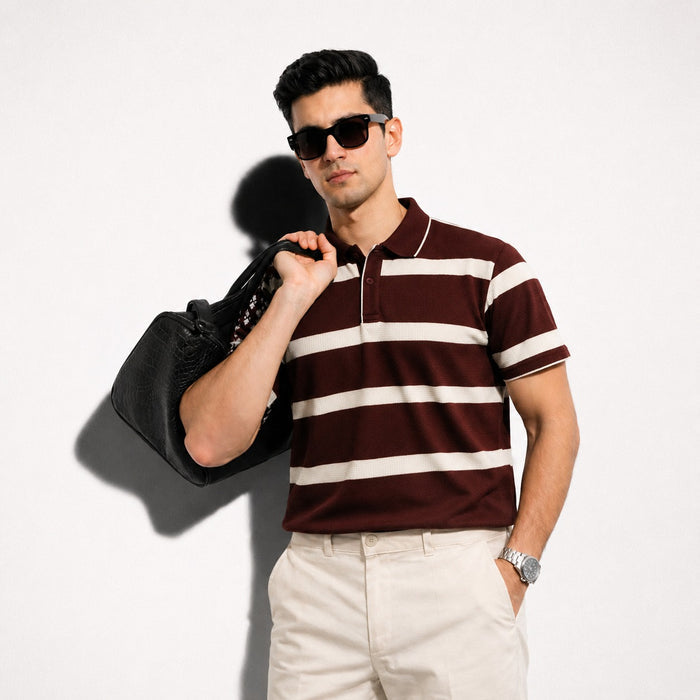 ARZO Classic Stripe Heritage Polo