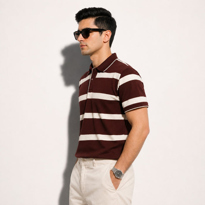 ARZO Classic Stripe Heritage Polo