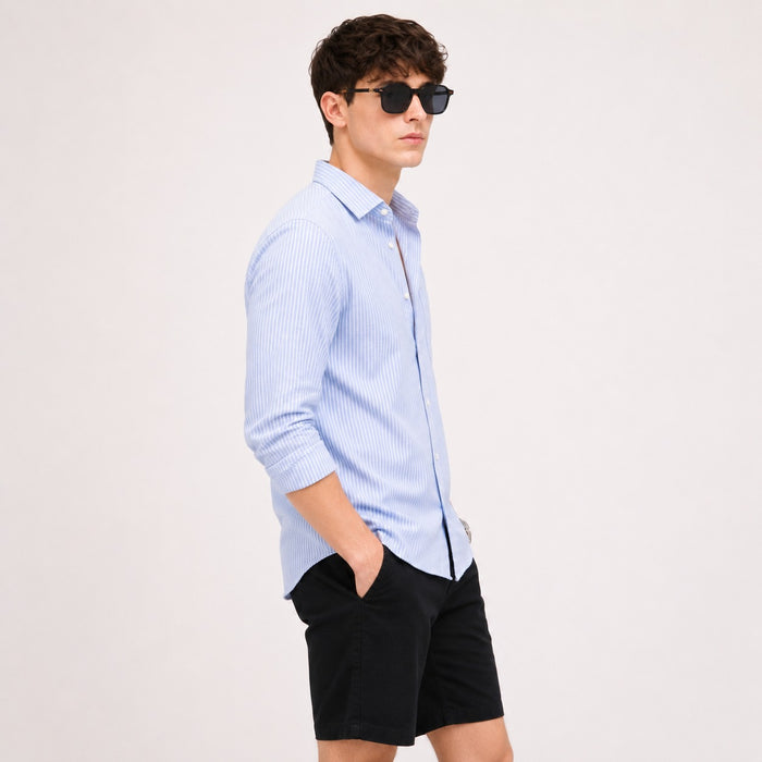 ARZO Cloud Grey Micro-Stripe Shirt