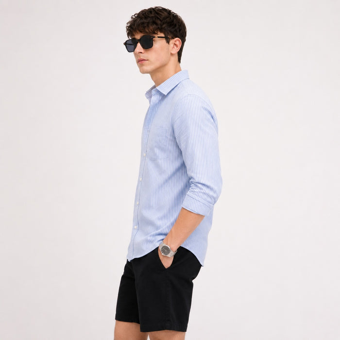 ARZO Cloud Grey Micro-Stripe Shirt