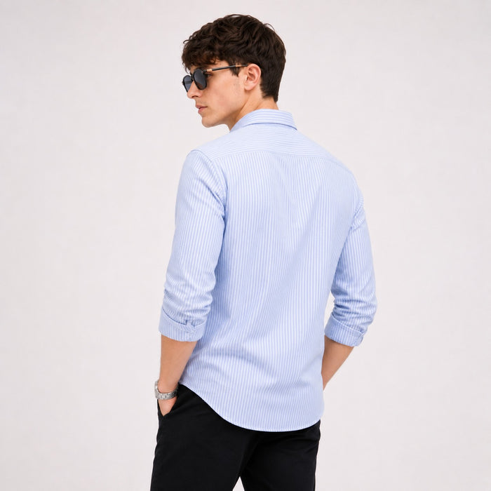 ARZO Cloud Grey Micro-Stripe Shirt
