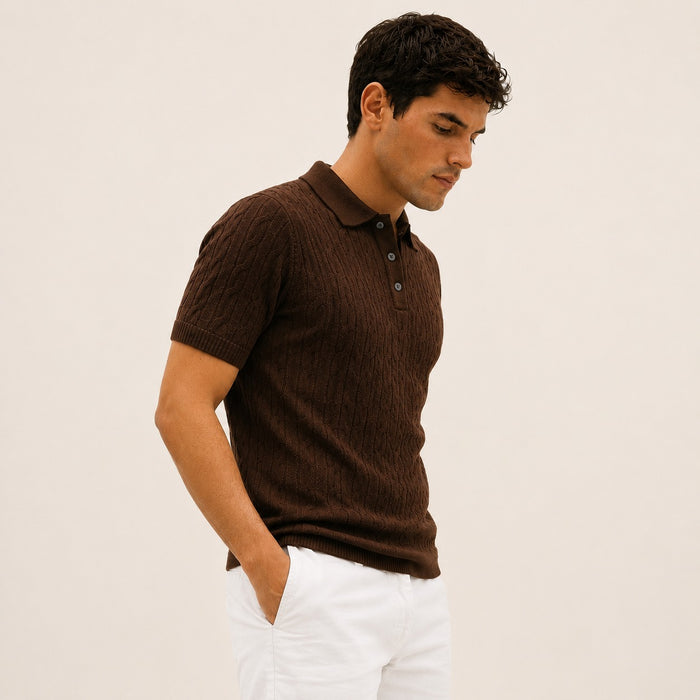 ARZO “Cocoa Elite” Textured Polo