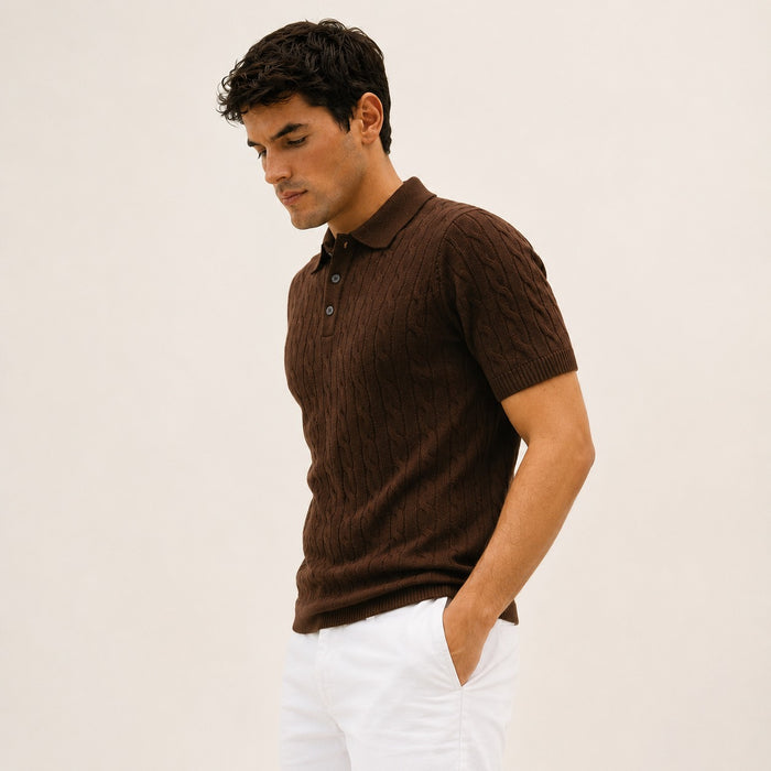 ARZO “Cocoa Elite” Textured Polo