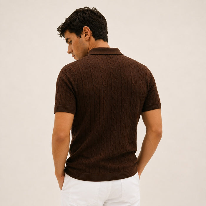 ARZO “Cocoa Elite” Textured Polo